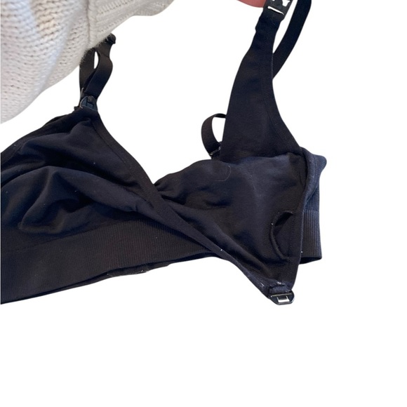 Full Bust black Maternity Seamless Wireless Nursing Bra - Picture 7 of 7